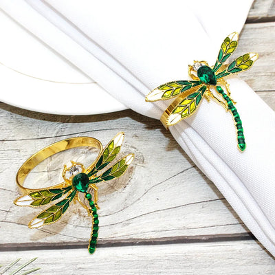 6 Pcs Creative Dragonfly Napkin Buckle Cloth Ring Western Food Set Tableware Decoration