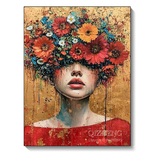 5D Diamond Painting Suitable for Adult Beginners Flowers Women Diamond Art Kit DIY Home Wall Decoration Crafts
