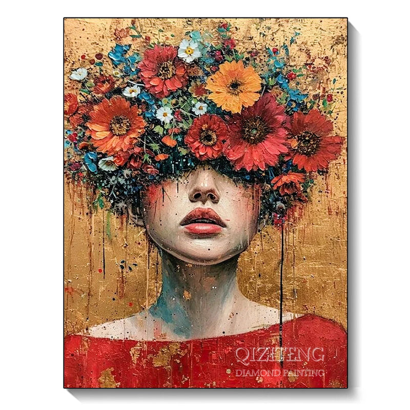 5D Diamond Painting Suitable for Adult Beginners Flowers Women Diamond Art Kit DIY Home Wall Decoration Crafts
