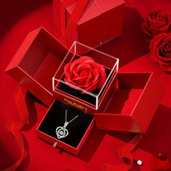 Rose Soap Premium Gift Box with MOM Pendant Necklace,for Mother's Day, Black Friday, Valentine's Day, Anniversaries, Birthdays