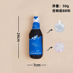 Dog Toy Series with Realistic Wine Bottle Design, Includes Crinkle Paper and Squeaker, Makes Sounds, in Stock, Chew-Resistant Toy That Won'T Be Chewed to Pieces