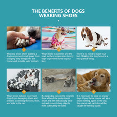 Dog Boots for Large Dogs Waterproof Medium-Sized Dogs Shoes Non-Slip Paw Protector Booties for Hot Pavement Winter Snowy Days