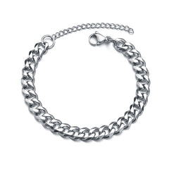 3/5/7/mm Fashion Simple Stainless Steel Cuban Chain Bracelet For Men And Women