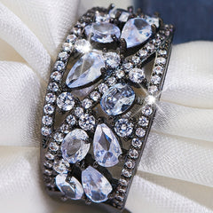 Bohemian Women's Couple Fashion Elegant Glass Synthetic Zirconia Gift Ring