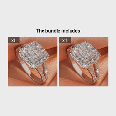 Large multi row white Synthetic Zirconia, fashionable, stylish, and atmospheric. Couples, lovers, gifts, wedding rings, Holiday Accessories, Couple Jewelry, Elegant Rings, Stylish Jewelry, Plated Rings, Highquality Finish, St