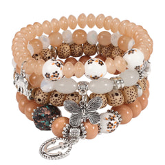 [Women's Bohemian Bracelet Set] Bohemian Bracelets Set for Women - Stackable Stretch Multilayer Beads Bracelet