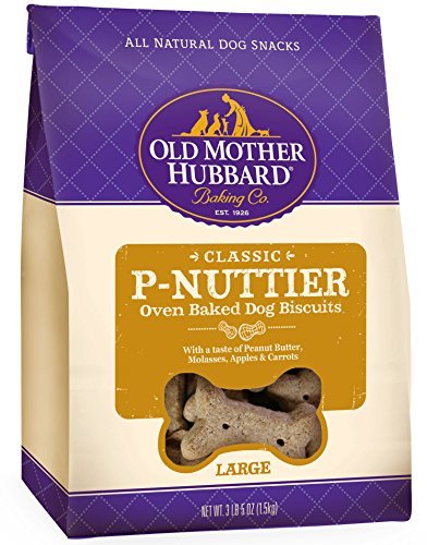 Old Mother Hubbard Classic Crunchy Natural Dog Treats P-Nuttier Large Biscuits 3.3-Pound Bag by Old Mother Hubbard