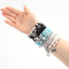 [Women's Bohemian Bracelet Set] Bohemian Bracelets Set for Women - Stackable Stretch Multilayer Beads Bracelet