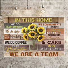 Sunflower Canvas Painting with Motivational Quotes Art