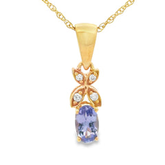 Tanzanite Diamond Fashion Pendants 10KT Yellow Gold