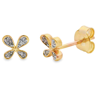 .03ct Diamond Earrings 10KT Yellow Gold