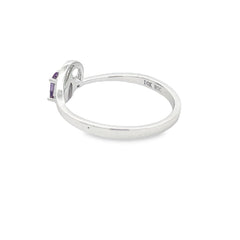 .02ct Amethyst Diamond Ring 10KT White Gold