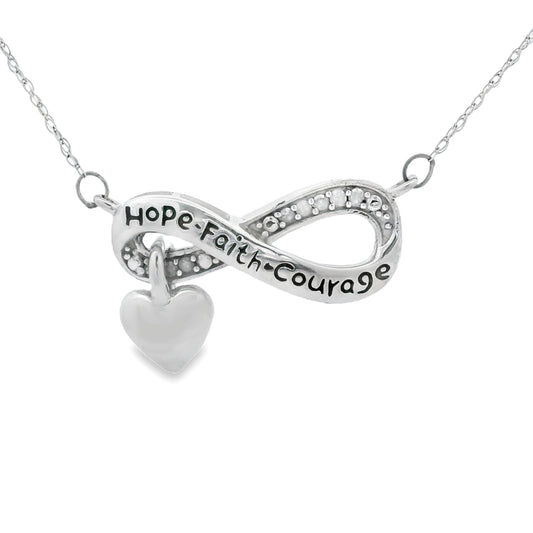 .04ct Diamond Cross Religious Pendant Sterling Silver