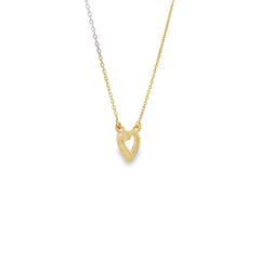 .03ct Diamond Heart Love Pendant 14KT Yellow Gold